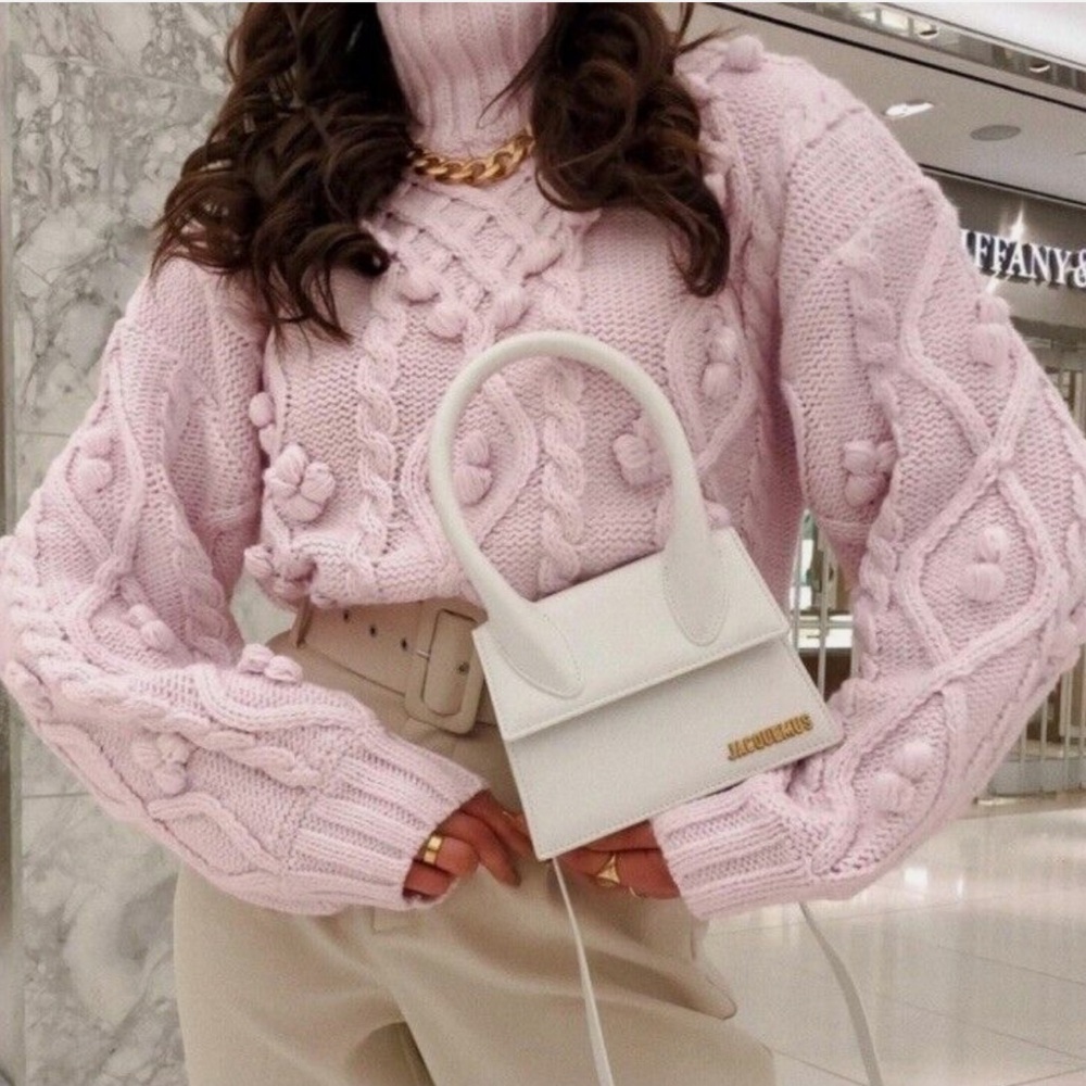 🎀ZARA🎀 pom pom turtleneck cable knit sweater